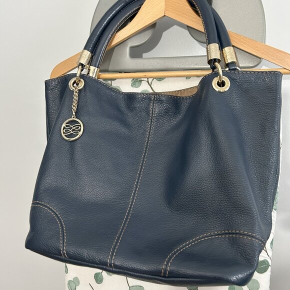 Beautiful LANCEL "French Flair” leather Tote bag, navy blue colour - Picture 1 of 16